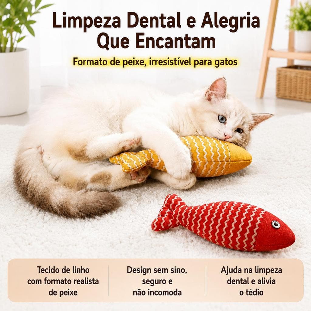 Peixe De Pelúcia Realista Com Catnip Erva De Gato Brinquedo Interativo Alívia Tédio Gatos brinquedo para gatinho