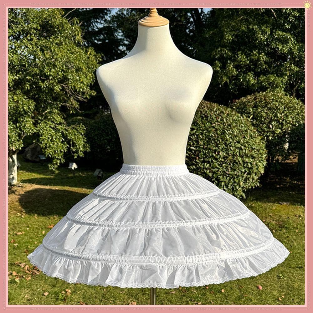 Underskirt Crinolina , Com Argola Para Cosplay , Anáguas De Casamento Brancas Ajustáveis Lolita