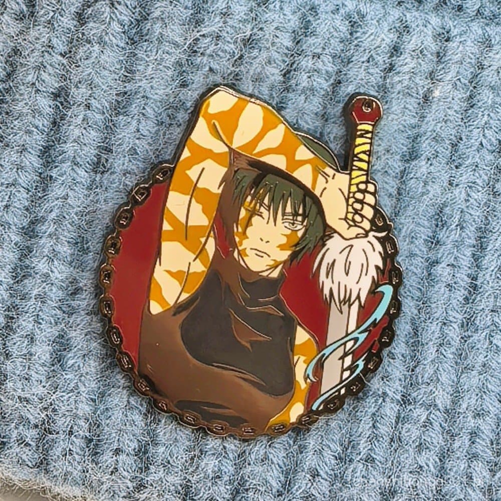 Jujutsu Kaisen Zen'in Maki Broche requintado Zenyuan Maki Emblema de Metal Imitação de esmalte Artesanato Coleção bidime