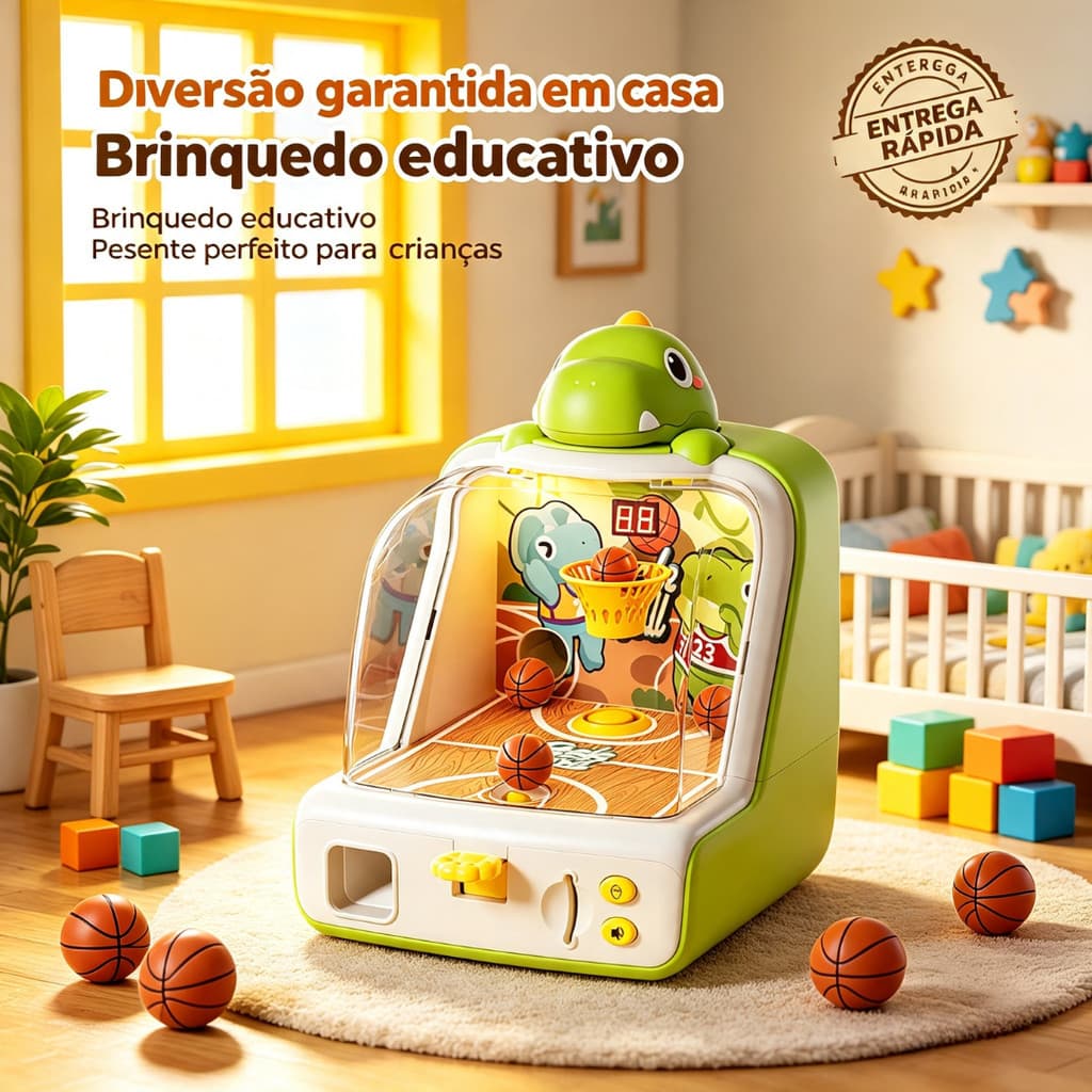 Brinquedo Basquete Infantil Máquina De Arremesso Dinossauro Jogo De Mesa Pontuação Brinquedo Educativo Diversão Infantil