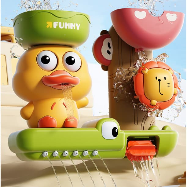 Brinquedos De Banho Para Crianças De 1 A 3 Anos , Aquáticos Presentes De 1 2 De Banheira De Pato 2 4 Conjunto De Chuveir