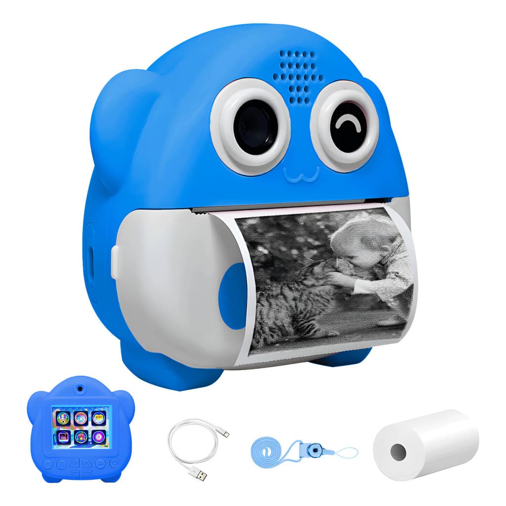 Câmera Infantil Com Impressora Térmica Integrada Digital, Divertida e Educativa Ideal Para Fotos e Desenhos