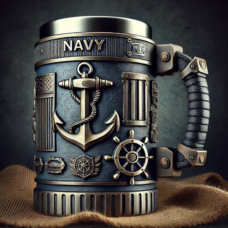 Caneca Medieval Artesanal Árvore da Vida Geek 3D em Resina Copo em Aço Inox Grande Térmico Presente