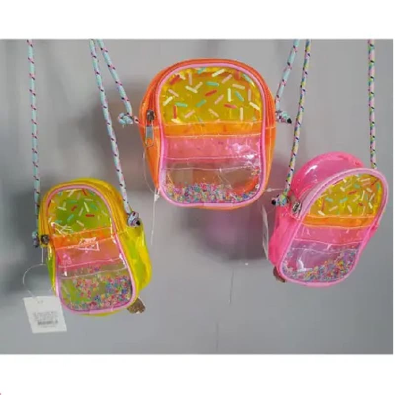 Bolsinha Infantil Pra Criança Menina Colorida Tiracolo Alça de Corda Colorida/ Moda