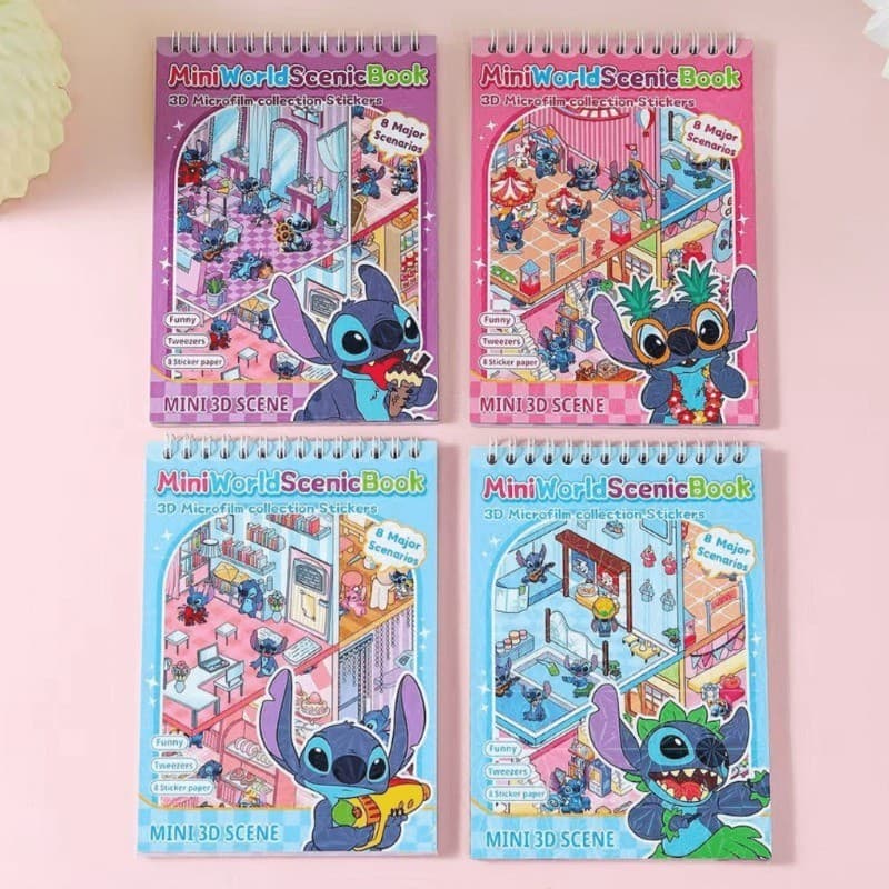 Livro de Adesivos 3D 8 Cenários para Montagem + Pinça Mini Room Mundo
