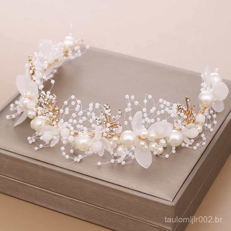 Coroa Flor Crianças Bandana Hijab Cristal Strass Tiara Acessórios Para O Cabelo Feminino Festa De Aniversário Casamento