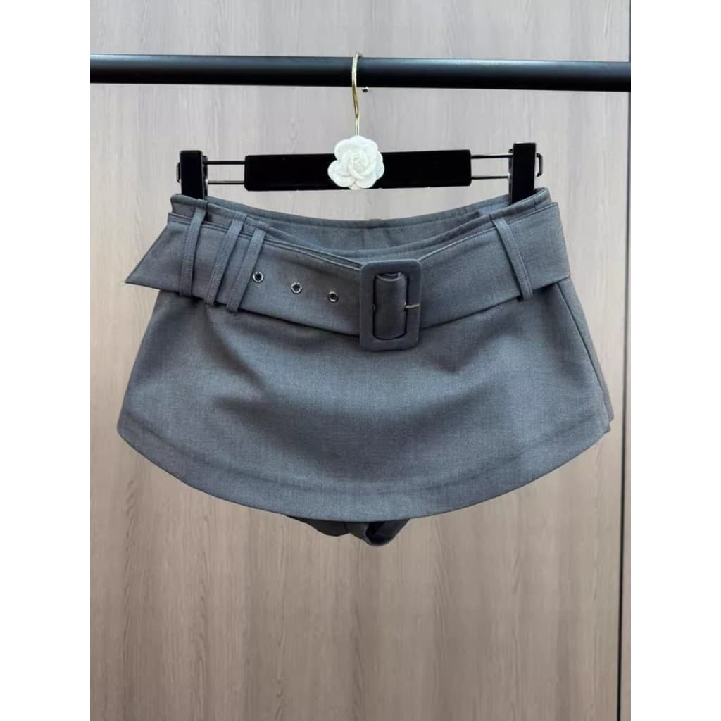 Terno saia curta meio comprimento saia pequena cintura alta mais magro olhar quente menina Mini culottes menina quente m