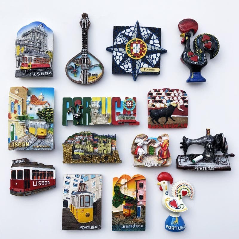 Ímãs de Geladeira de Portugal, Souvenir de Viagem, Galo Português, Adesivos Magnéticos de Lisboa, Coleção de Presentes V