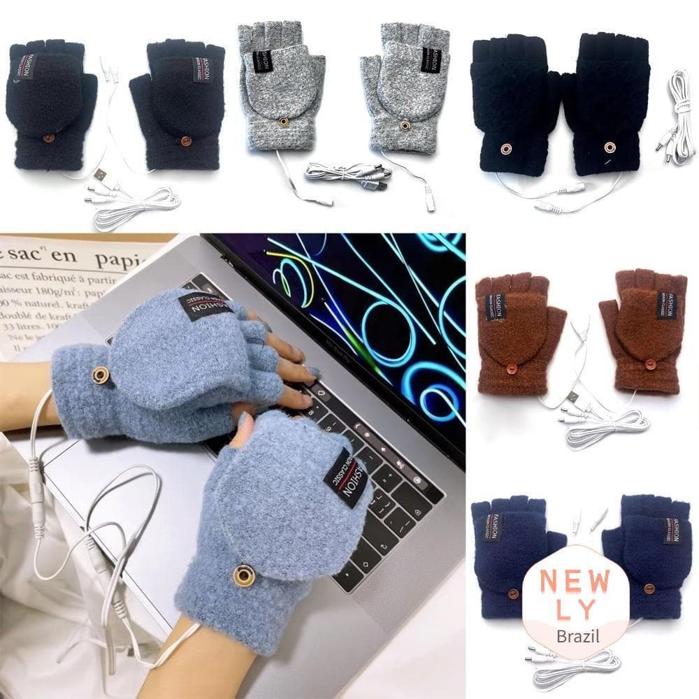 LIAYING Luvas De Aquecimento Elétrico , Aquecidas De Inverno USB De Malha , Aquecedor De Mãos Com Tela Sensível Ao Toque