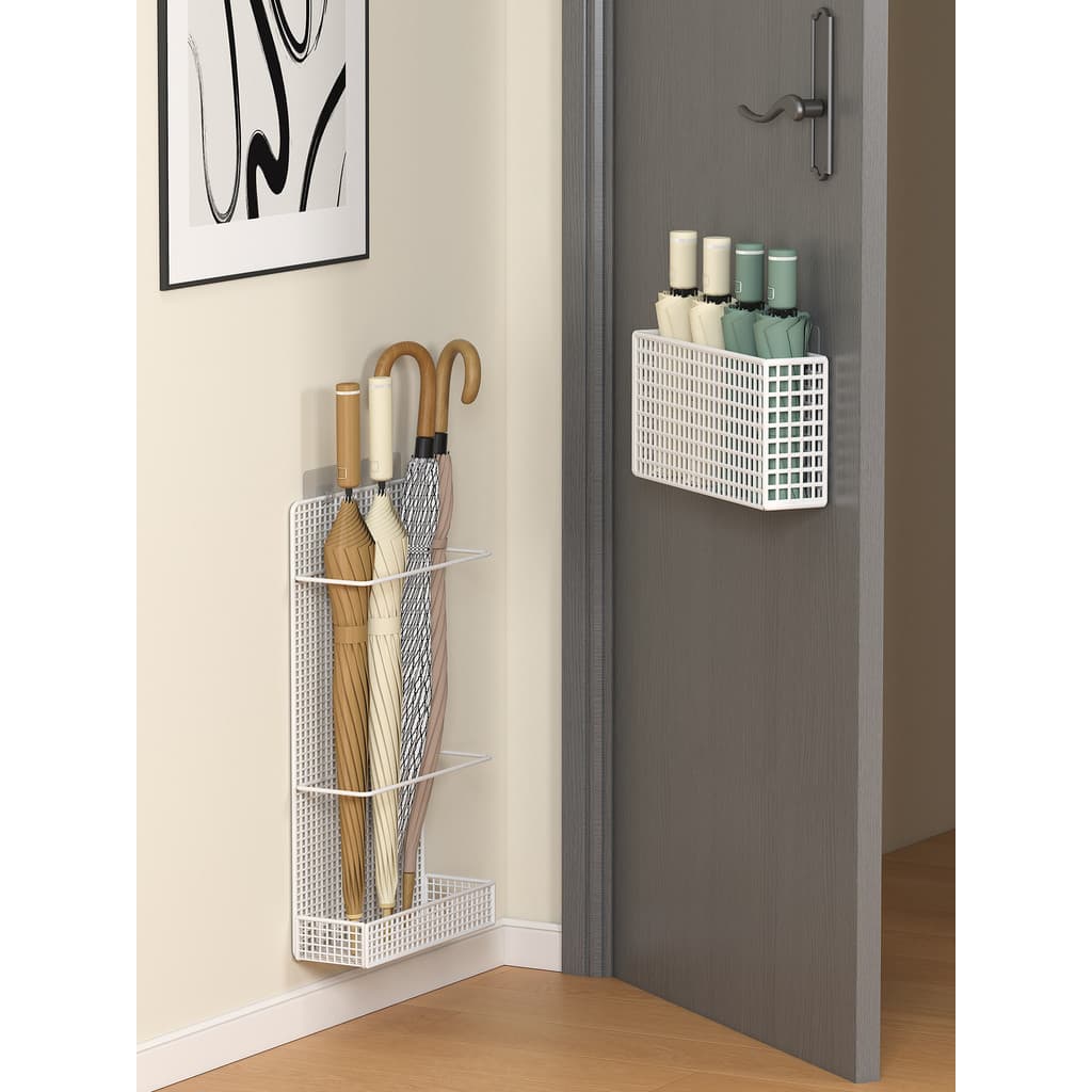 Estreito atrás da porta guarda-chuva doméstico Rack de armazenamento balde High-End fixado na parede sem perfuração port