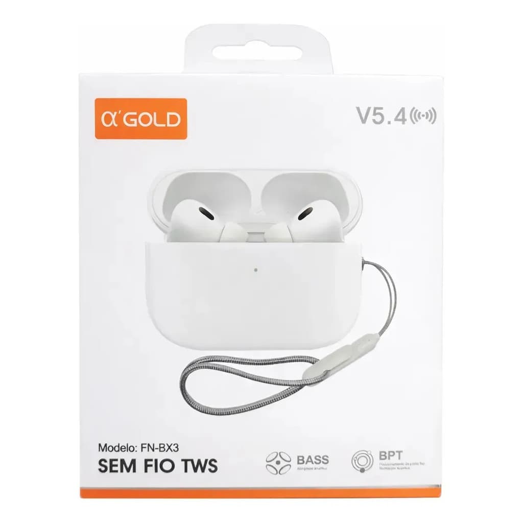 Fone De Ouvido Sem Fio Bluetooth A'gold Fn-bx3 In-ear Branco