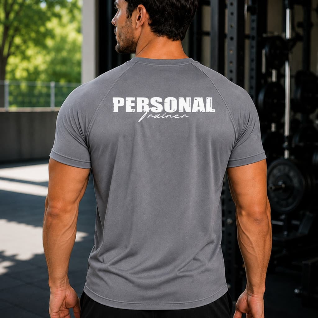 Camiseta Personal Trainer Dry Fit Poliamida Malha Fria Uv Tecido Respirável