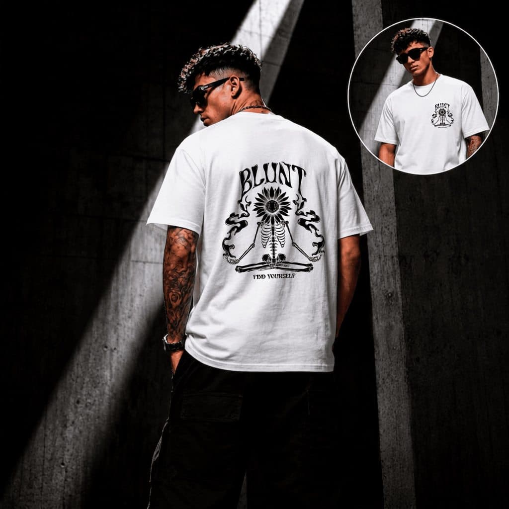 Camiseta Streetwear Básica Unissex Algodão Premium Flor Blunt