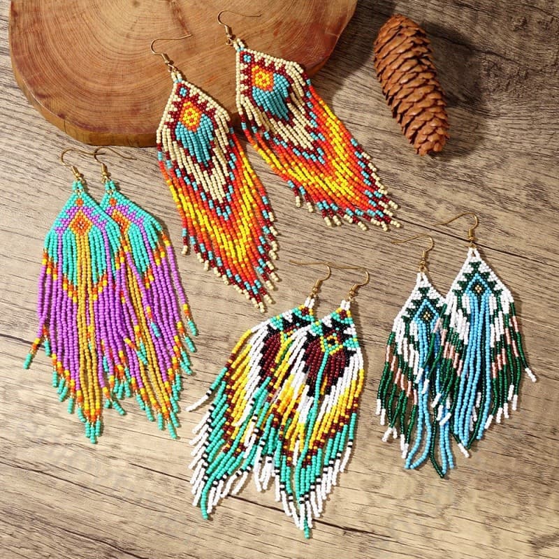 Boho Vintage Praia Chic Multi-Color Coleção Verão Jóias Brincos Para Mulheres