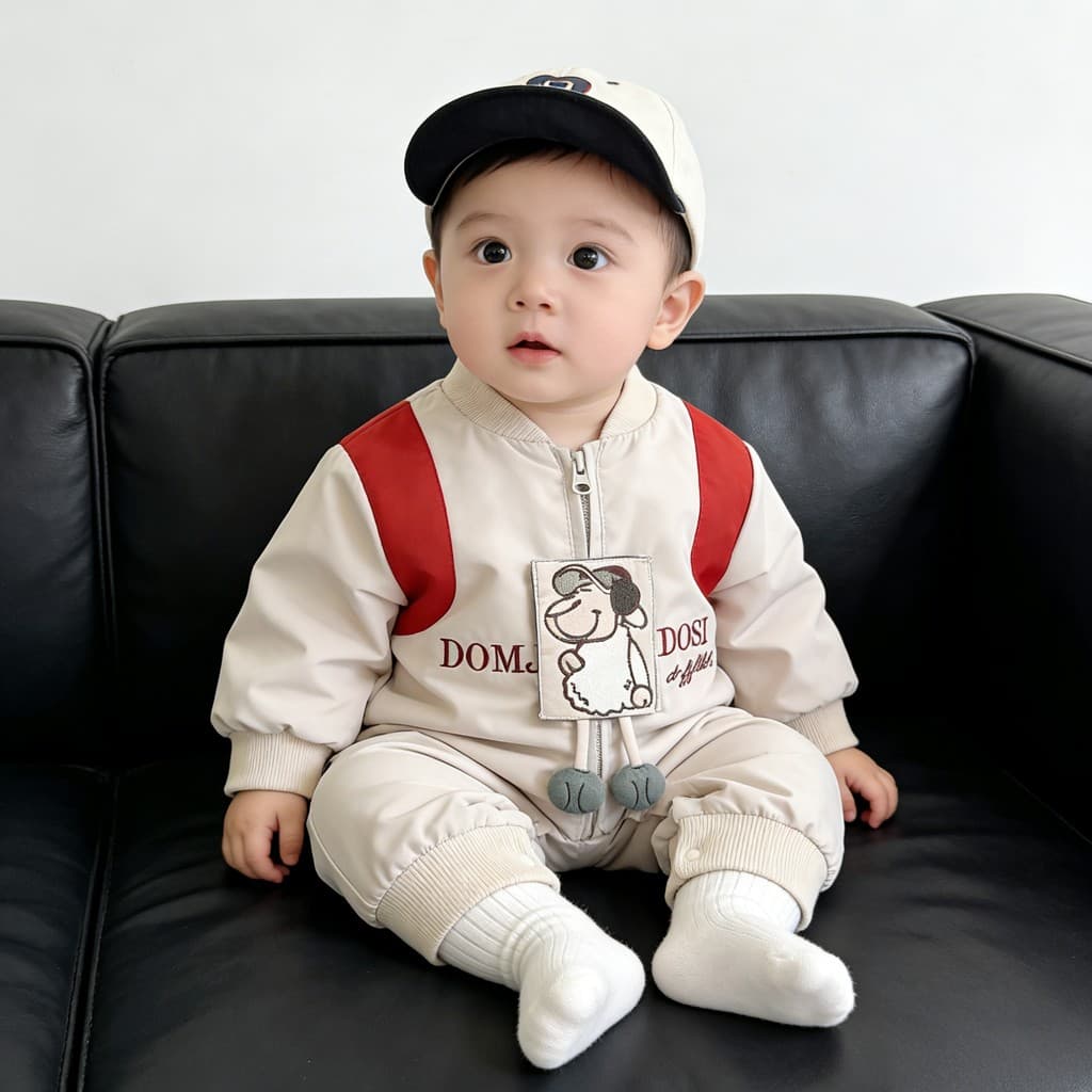 Início da primavera do bebê roupas de primavera Outing roupas pequeno mês idade menino macacão do bebê primavera jaqueta