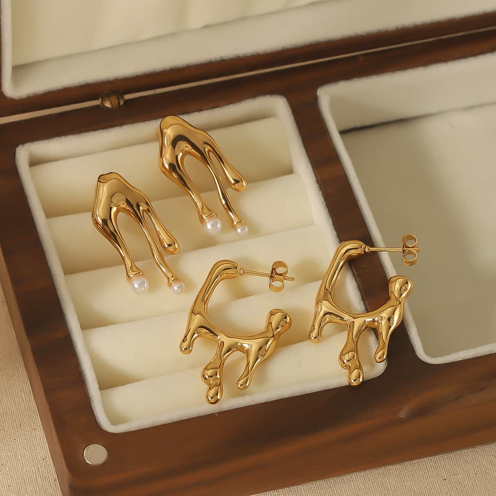 | kit brinco aço inoxidável | 【cartelas de brincos feminino】 ♦Fornecimento exclusivo transfronteiriço 18k ouro Lava gota