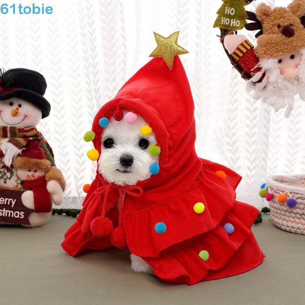 Fantasia De Árvore De Natal Para Animais De Estimação TOBIE , Capa Macia E Confortável , Roupas Cães Com Capuz Cachorro