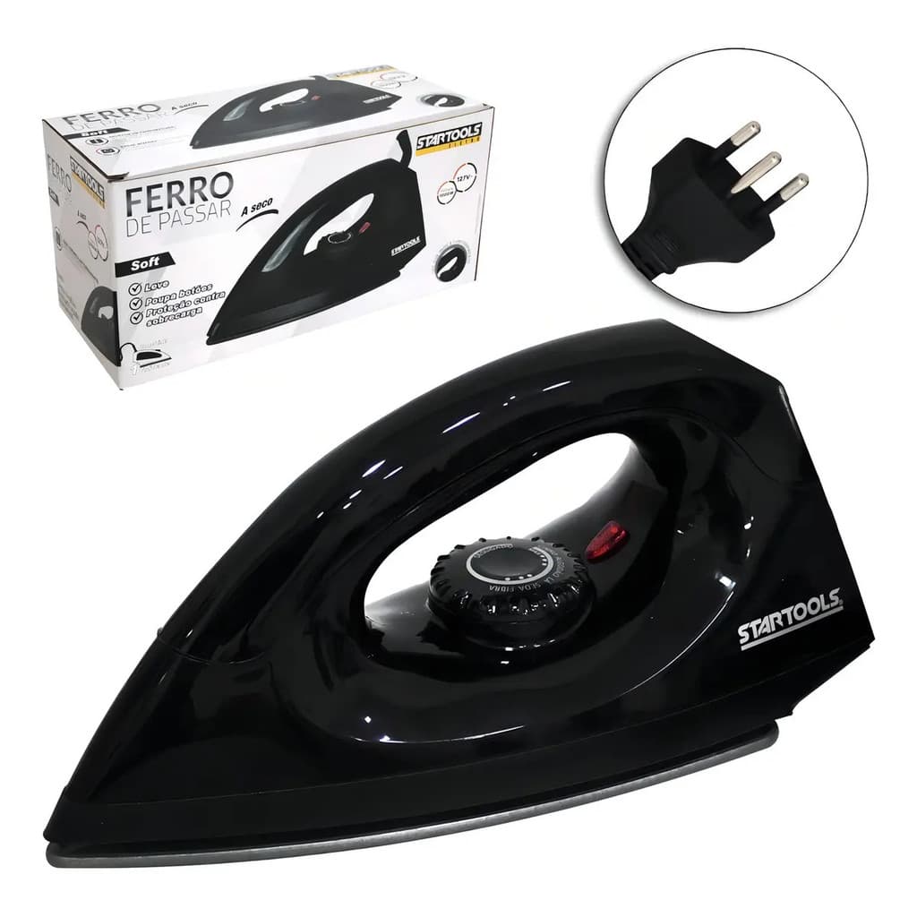 Ferro de Passar A Seco Soft 127V - Preta