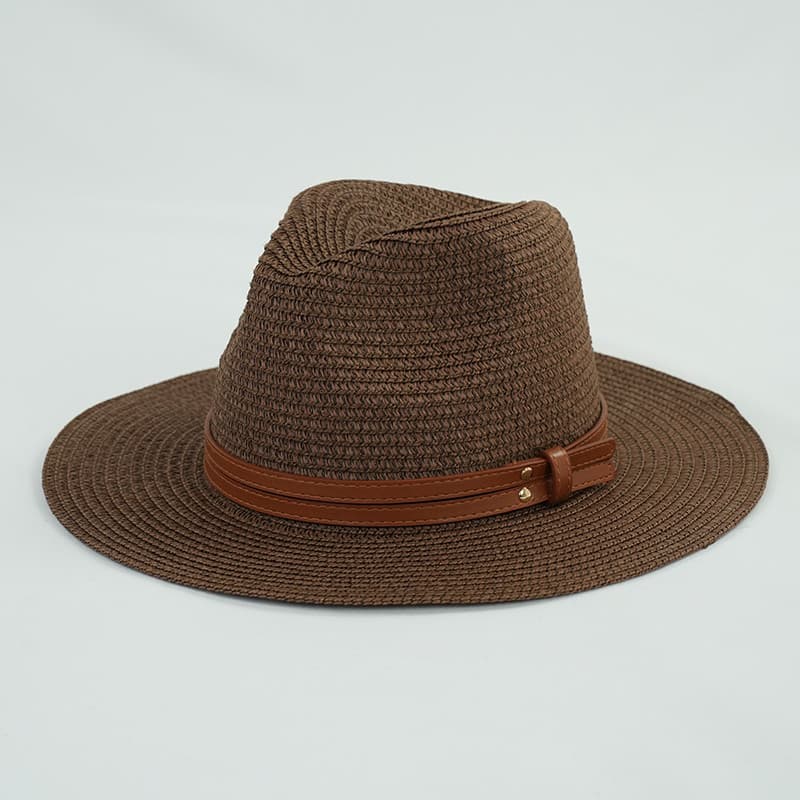 Masculino feminino verão protetor solar chapéu de palha guarda-sol panamá chapéu aba larga palha macia chapéu de sol via