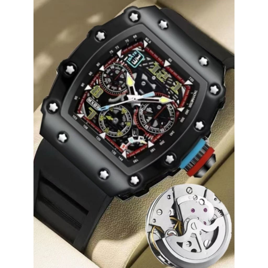 relogio masculino Relógio masculino oco estilo mecânico movimento automático de quartzo 2024 grande marca Richard barril