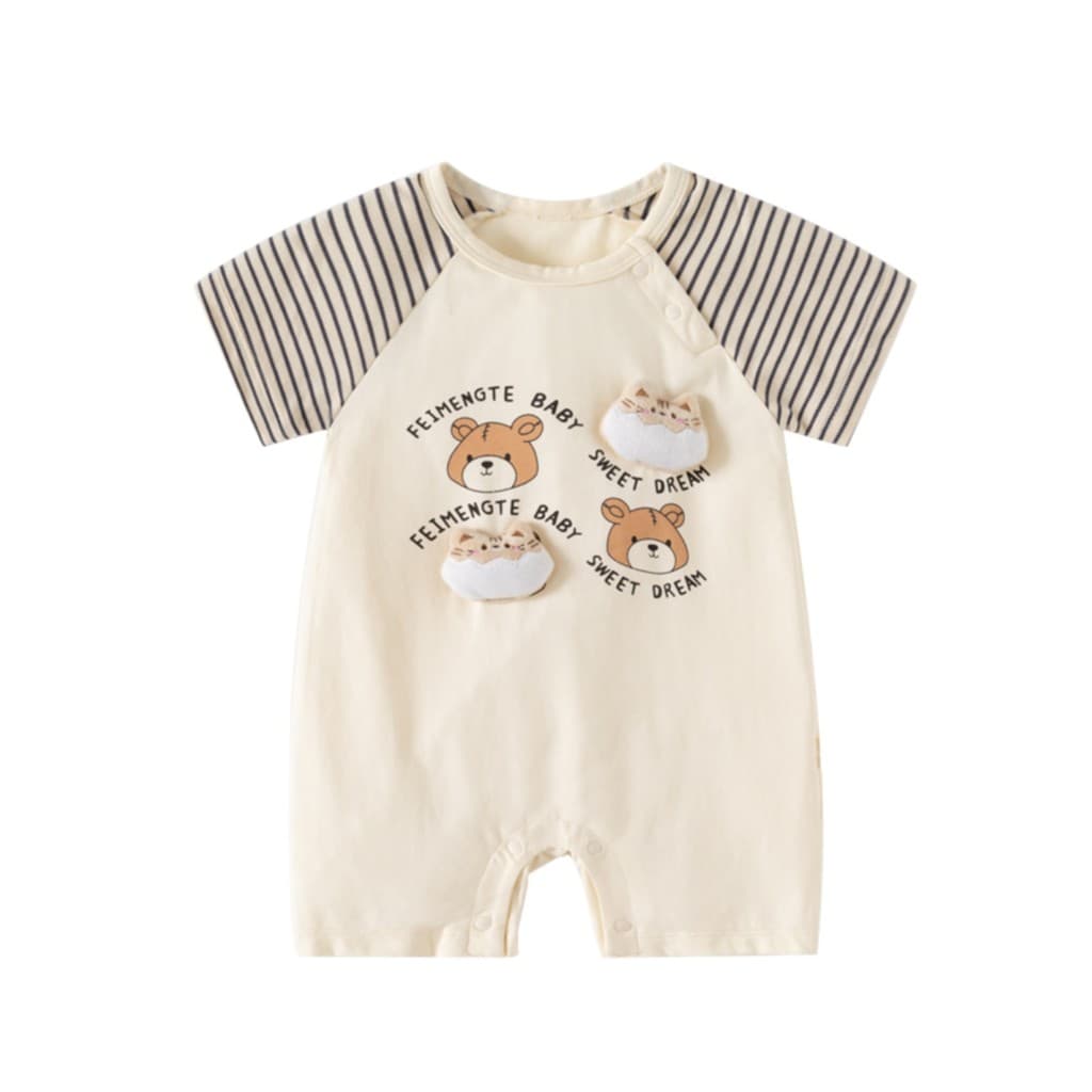 Roupas de bebê roupas de verão bebê recém-nascido menino macacão de manga curta um mês cem dias pulôver macacão verão es