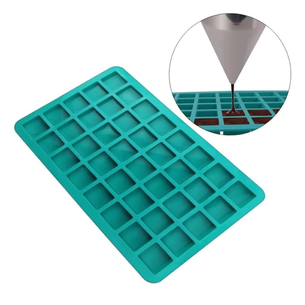 Molde Forma De Silicone Para Chocolate Doce Com 40 Cavidades