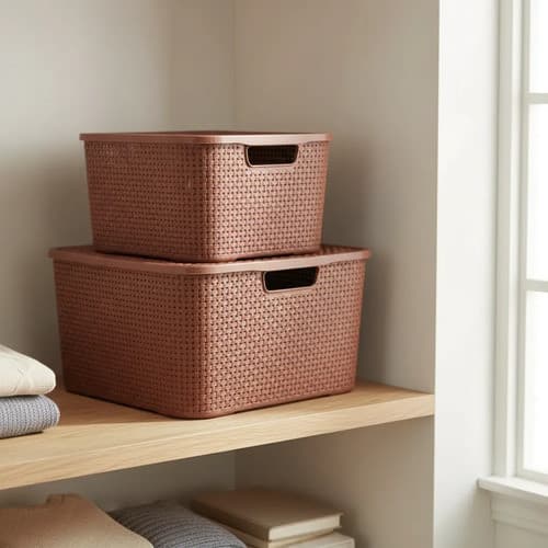 2 Caixa Organizadora Multiuso 19x28x38 Tampa Guarda Roupa