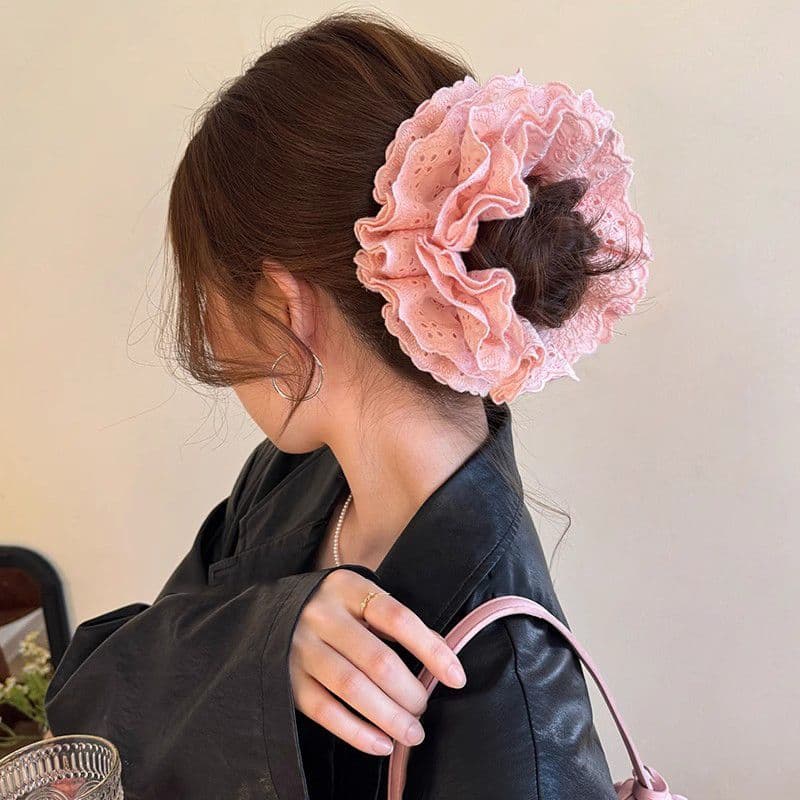Laço de cabelo elástico Super bonito feminino High-End sentir 2025 novo estilo cabeça flor laço de cabelo laço de cabeça