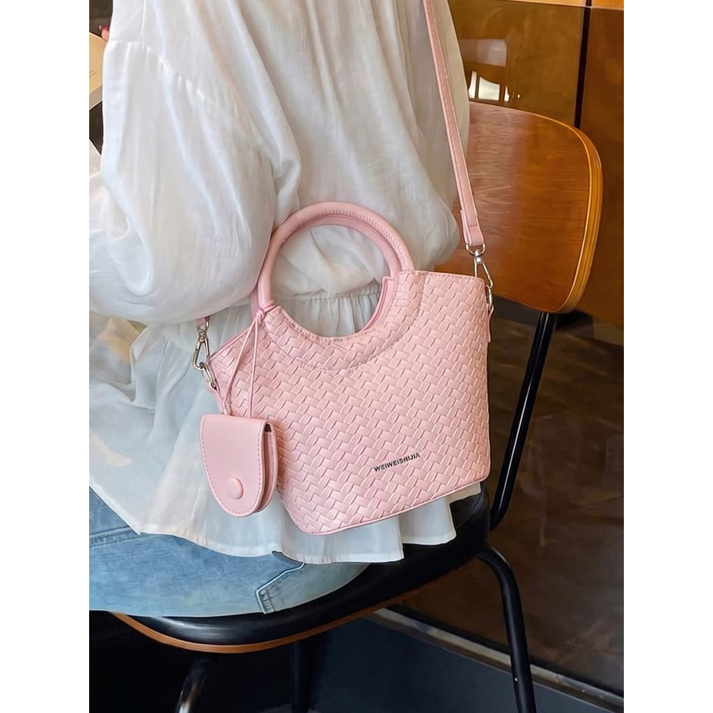 Bolsa bolsa transversal feminino Padrão tecido cesta de vegetais pequeno saco feminino 2026 novo estilo moda mão-transpo