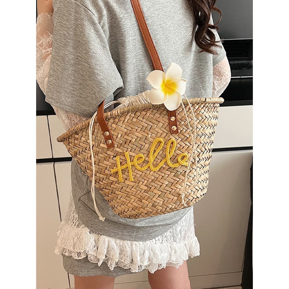 bolsa feminina bolsa transversal feminino 2026 verão novo estilo férias à beira-mar simples tecido de um ombro axilas sa