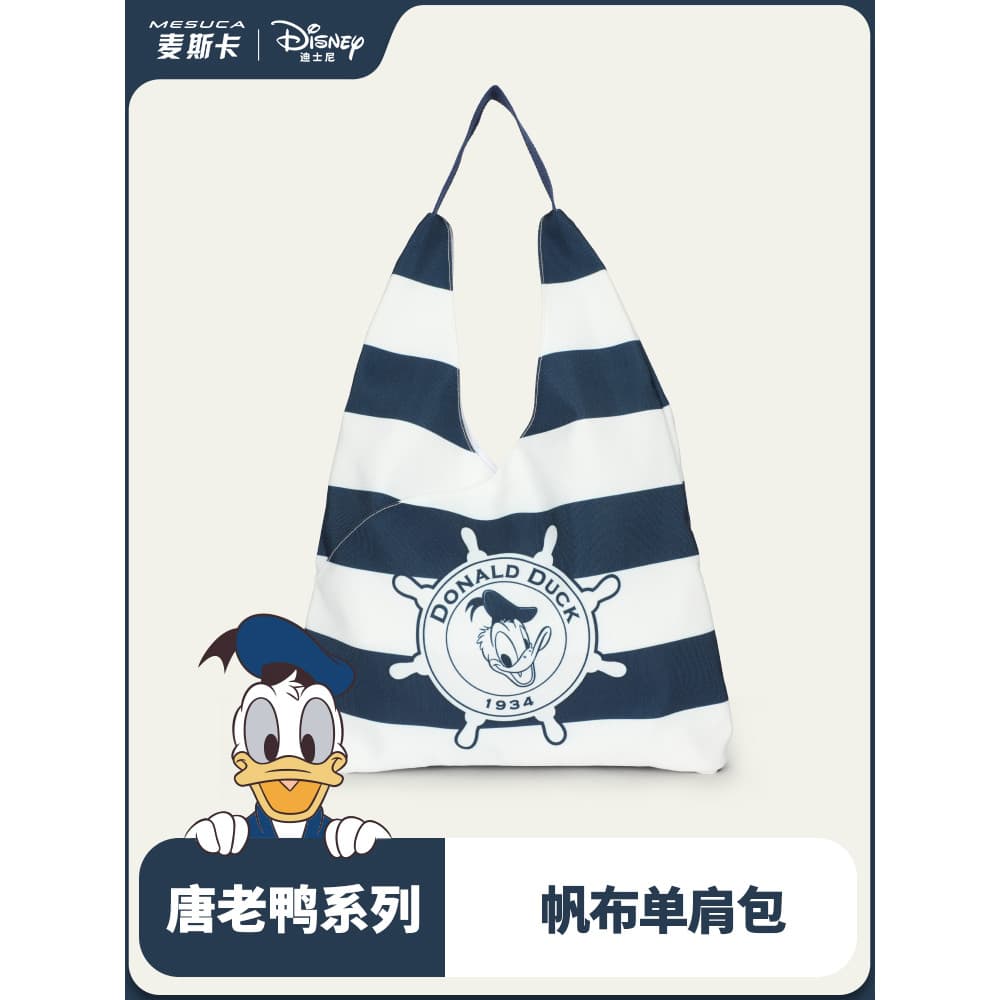 Mesca x Disney bolsa de lona feminina 2026 novo estilo na moda de um ombro estudante universitário classe saco grande ca