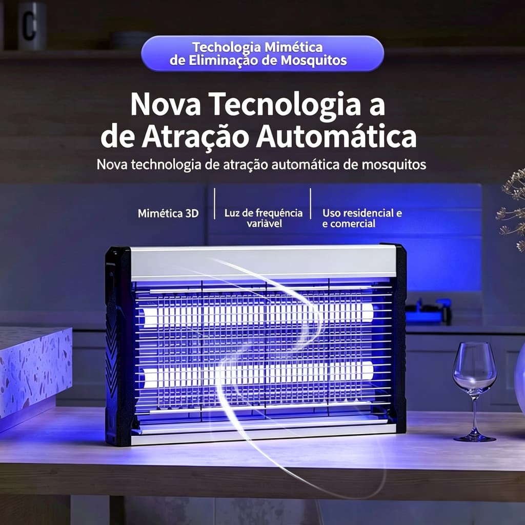 Lâmpada assassina de mosquitos, quarto doméstico, supermercado comercial, escritório, Desktop, montagem na parede, luz r