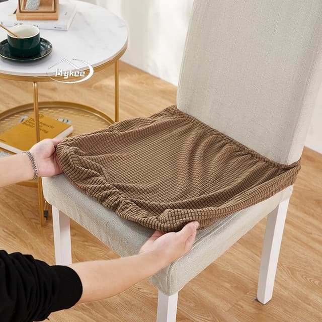 MYkee Cadeira Tampa De Assento Jacquard Capa Elástica Da De Jantar Spandex Estiramento Velo Para Cadeiras De Cozinha Mes