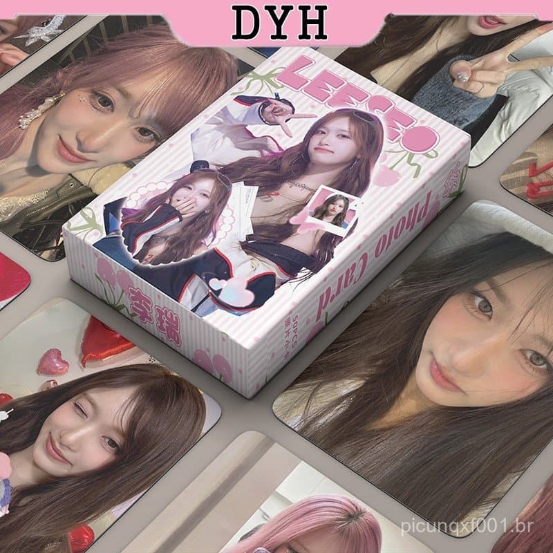 50 Pçs/Caixa IVE Leeseo Cartão Laser Photocards Holográfico LOMO KPOP Álbum