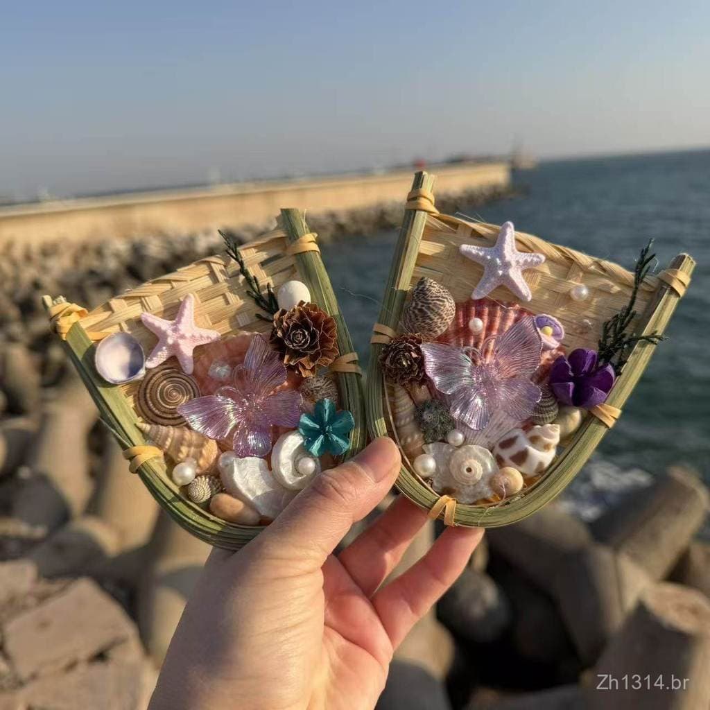 Ímãs de geladeira de conchas e bivalves naturais, presentes culturais e criativos da praia, souvenires magnéticos, prese