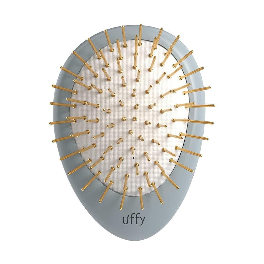 UffyAcubrusher – Escova de Cabelo GuaSha Banhada a Ouro 24K – Massageador Ergonômico para Couro Cabeludo para Caspa e Cr