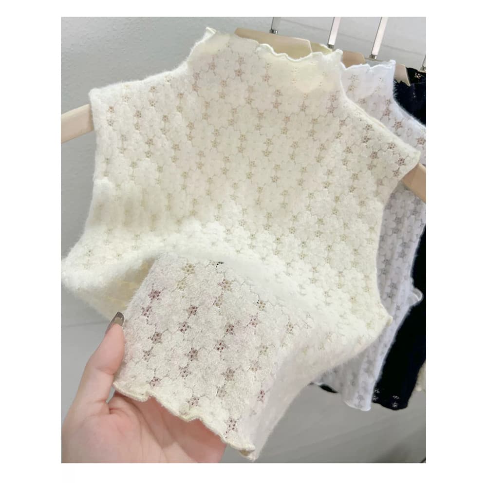 Outono inverno camisola gola muito baixa ferramenta útil Base interna colete malha colar falso feminino All-Match gola U