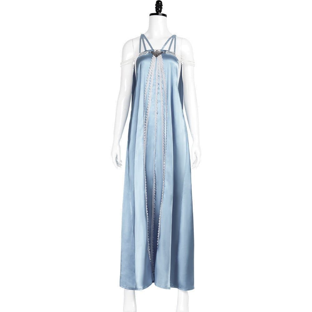Cosplay de Star Wars, Fantasia da Amidala Azul, Saia Longa para Cosplay Feminino