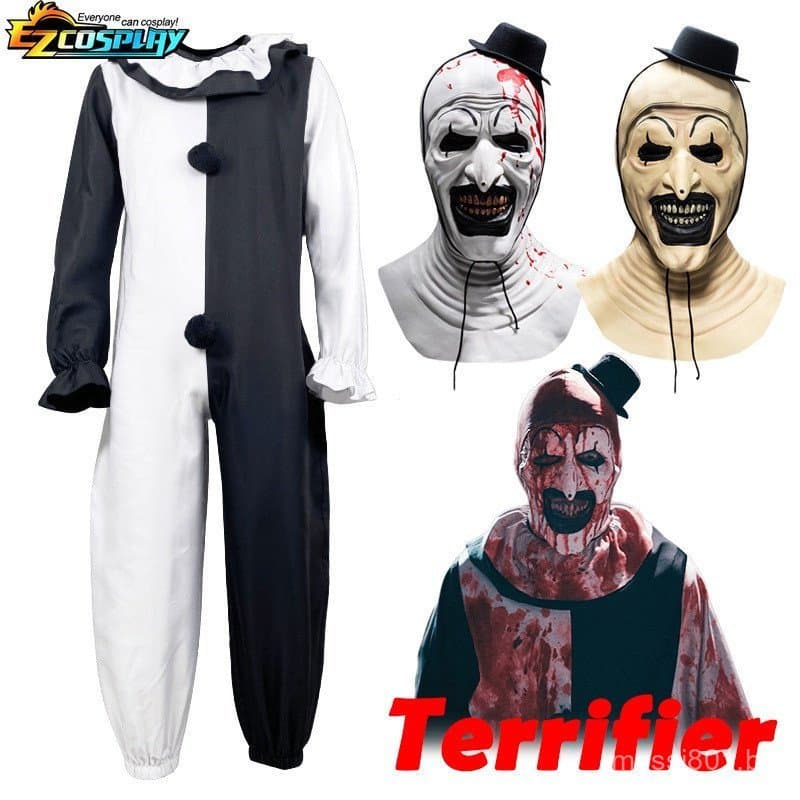 Máscara de Palhaço Artístico Terrificador para Cosplay, Máscara de Horror Sangrenta para Festa de Halloween para Adultos
