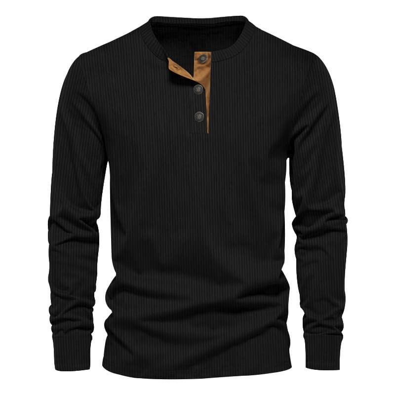 Camisa casual masculina de manga longa com estampa de âncora em puro algodão, tamanho L ERTU