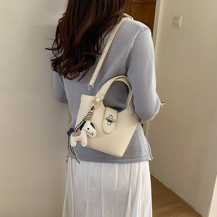 Moda All-Match balde saco senhoras 2026 novo estilo saco cesta de vegetais bolsa de ombro saco do mensageiro Commuter di