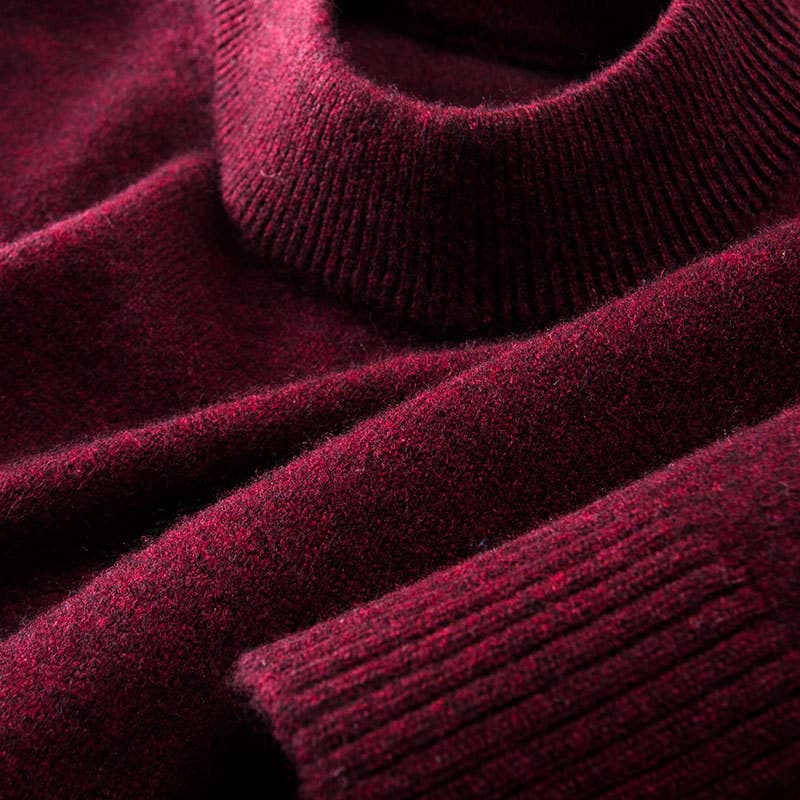 100 suéter de lã pura masculino outono inverno estilo suéter Local pai engrossado Benming ano suéter de malha vermelha T