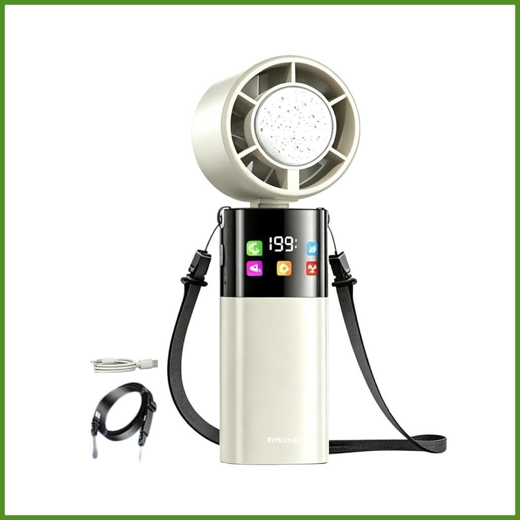 Ventilador Portátil Com Placa De Resfriamento Recarregável 1-199 Velocidades Display LED Pessoal Dobrável De 90 Graus Pa