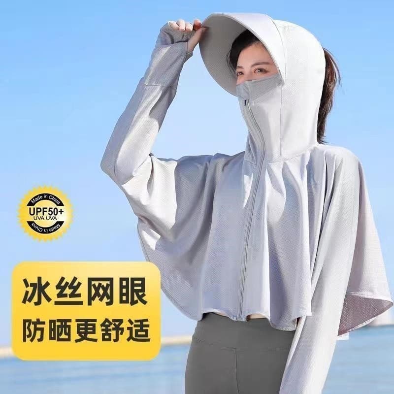 Protetor solar de seda gelo roupas de seda gelo leve protetor solar roupas Anti-ultravioleta 2026 novo estilo máscara de