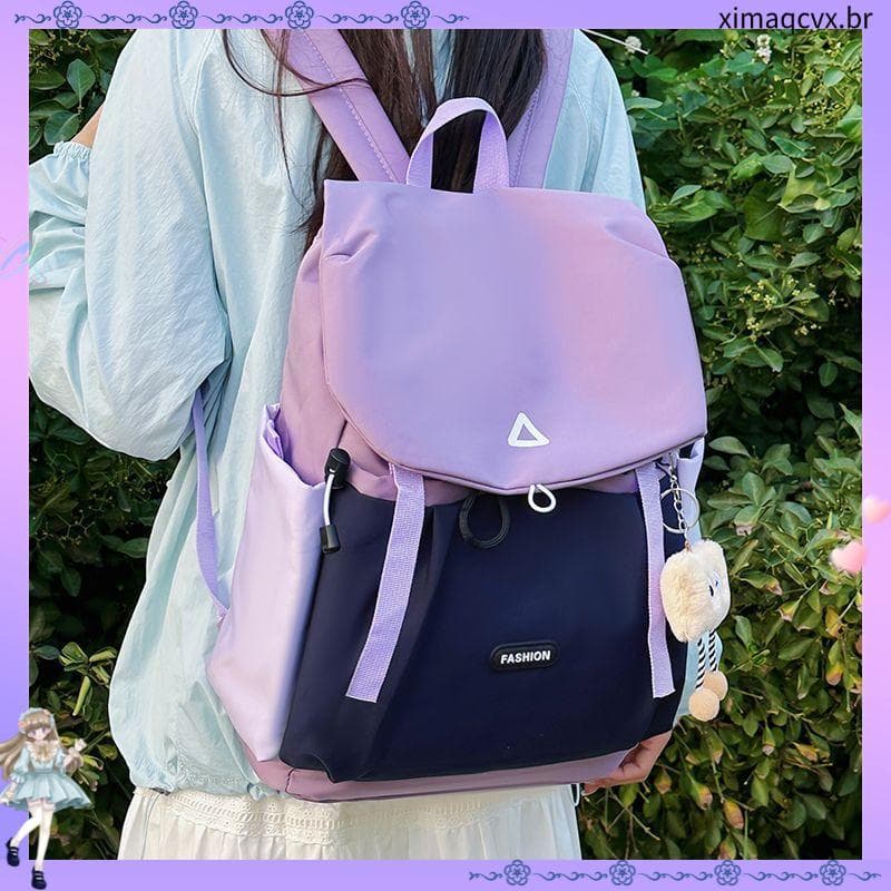 Dopamina mochila de viagem leve de alto valor estudante mochila grande capacidade passeio viagem contraste cor primavera
