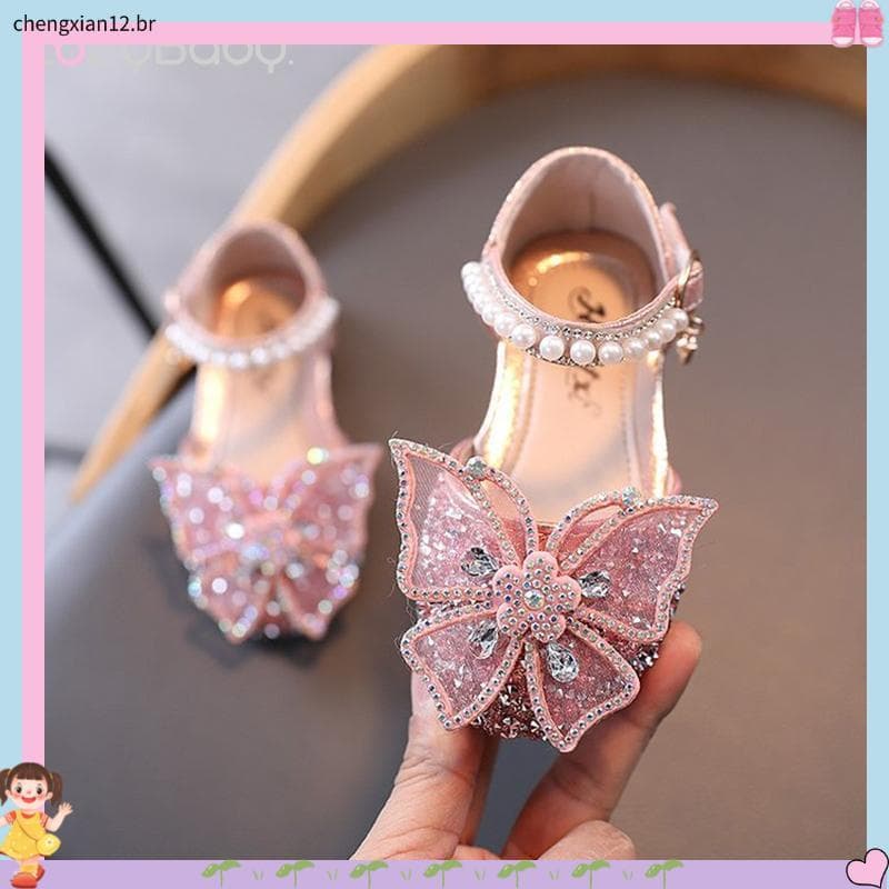 Sapatos Para Crianças De 2 A 18 Anos , Meninas E # 39 ; Borboletas Fofas , Gravata Borboleta Bling Diamond , Veludo , Ba
