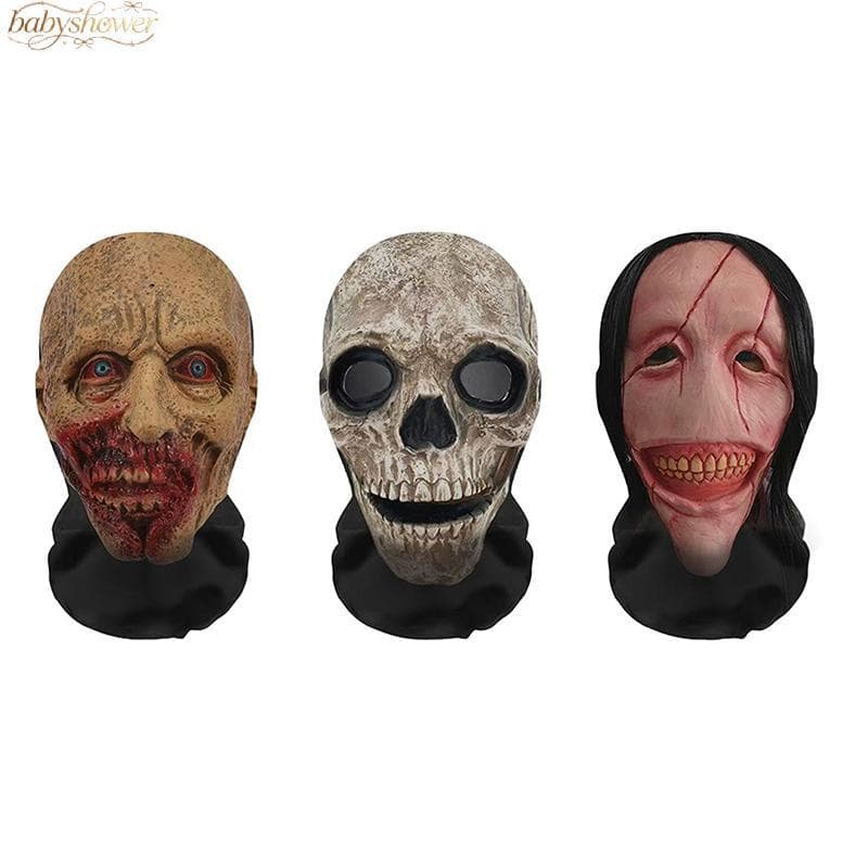 Babyshow Fantasma Rosto Máscara 3D Halloween Cosplay Adereços Cheio Malha Elástica Respirável Crânio Headcovers Festa De