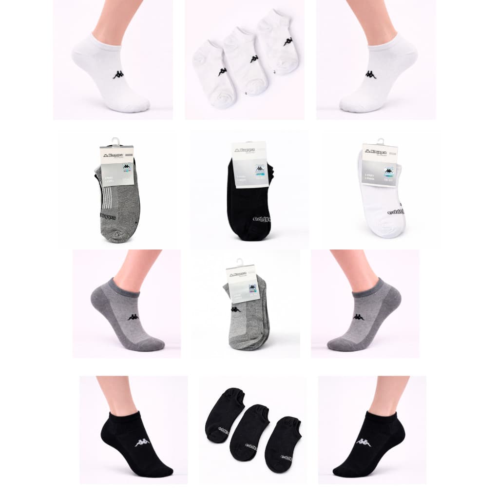 Kit 12 Pares Meia Sapatilha Casual Kappa Brinde Munhequeira