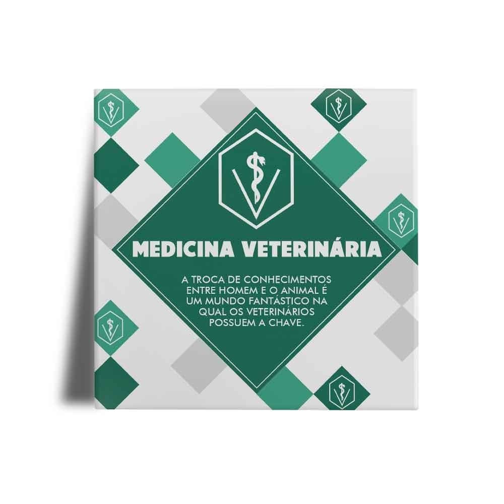 Azulejo Decorativo Profissões Medicina Veterinária Frase Troca de Conhecimentos