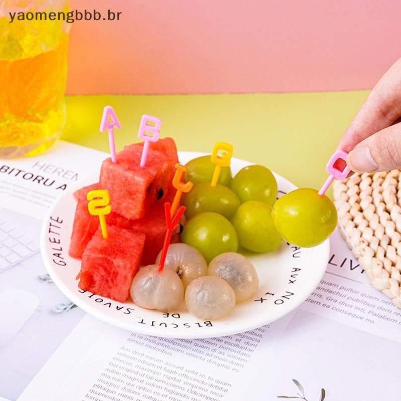 [yaobb] Garfo De Frutas Doméstico Com 26 Letras , animal Criativo Para Crianças , Conjunto De Fofo , Sinal De Almoço COD